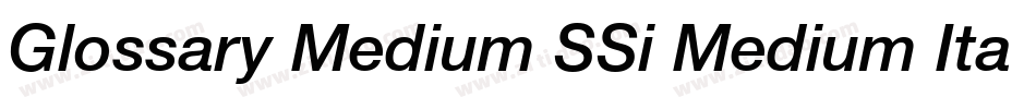 Glossary Medium SSi Medium Italic字体转换